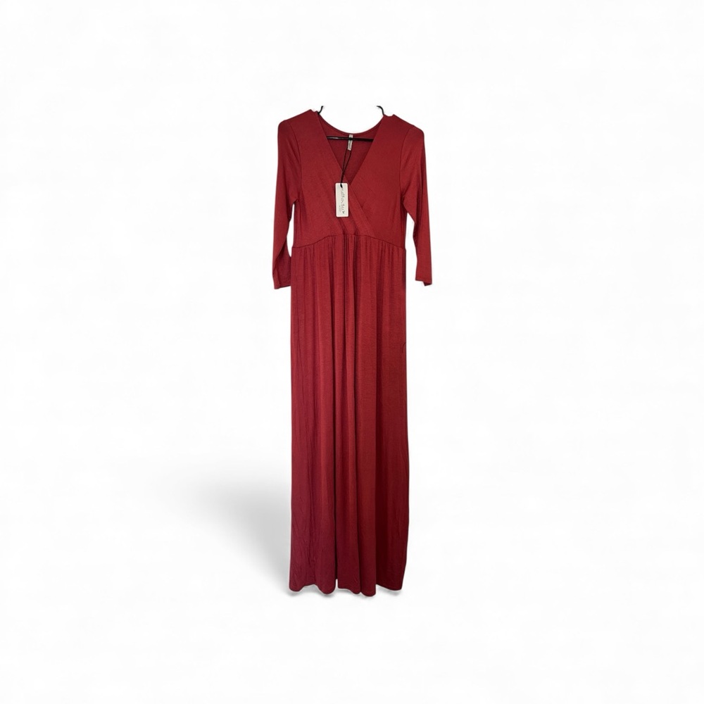 Mother Bee Maternity Coral Maxi Dress - Picture 7 of 9